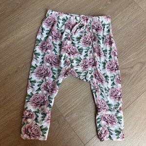 Kate Quinn Pink and Green Floral Baby Leggings